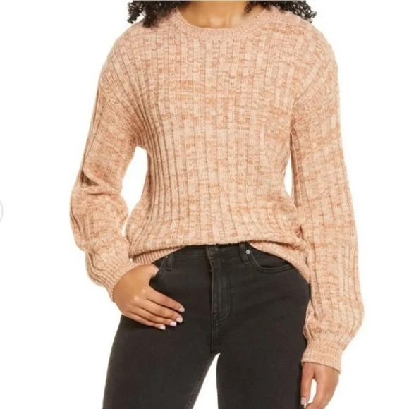 Blank NYC Heather Ribbed Crewneck Sweather - Picture 1 of 10